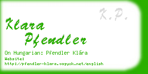 klara pfendler business card